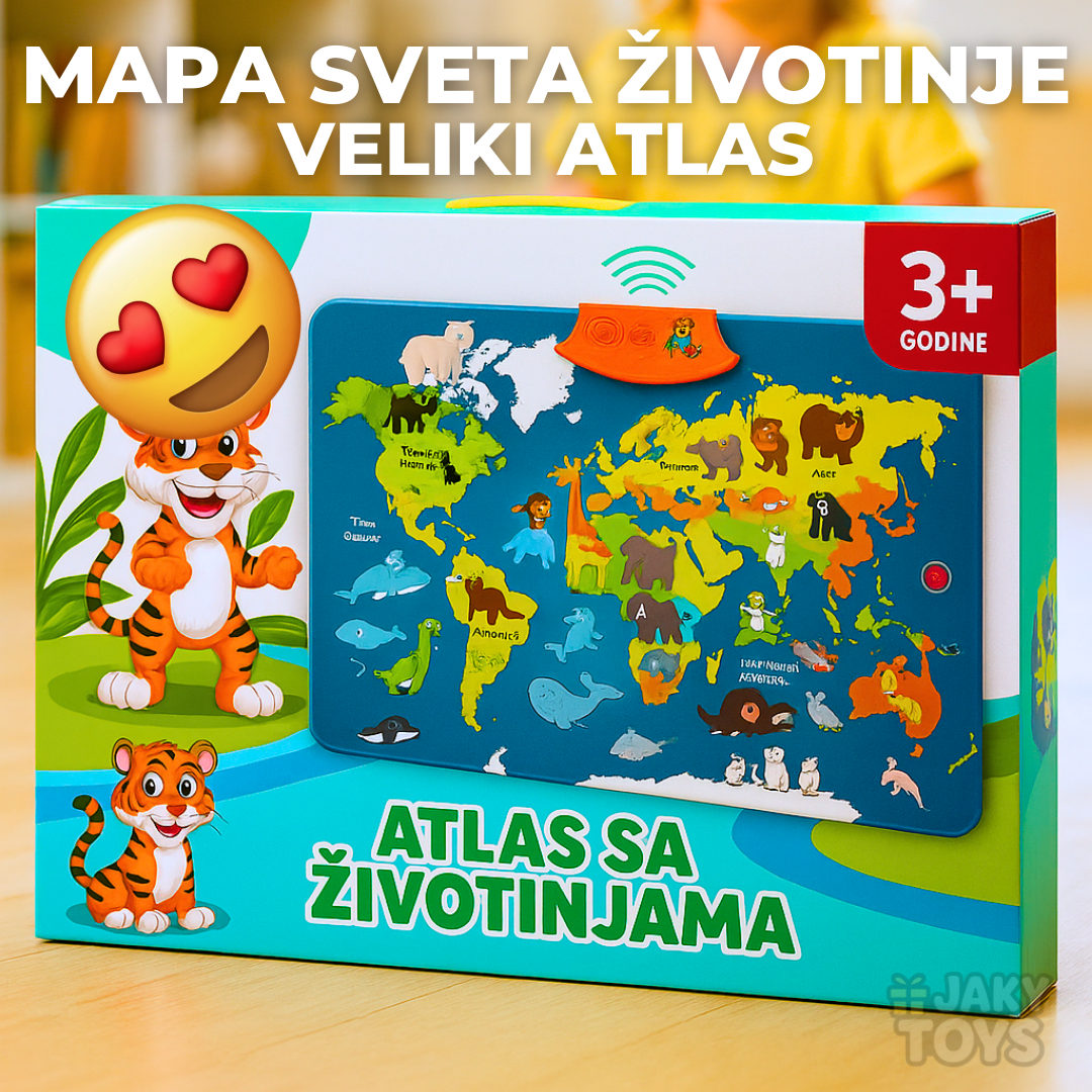Edukativni Atlas sa životinjama na srpskom