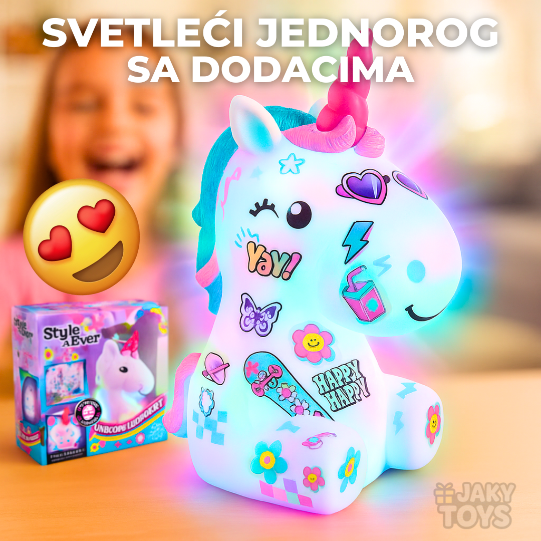 Oboji jednoroga svetleća igračka (sa dodacima)