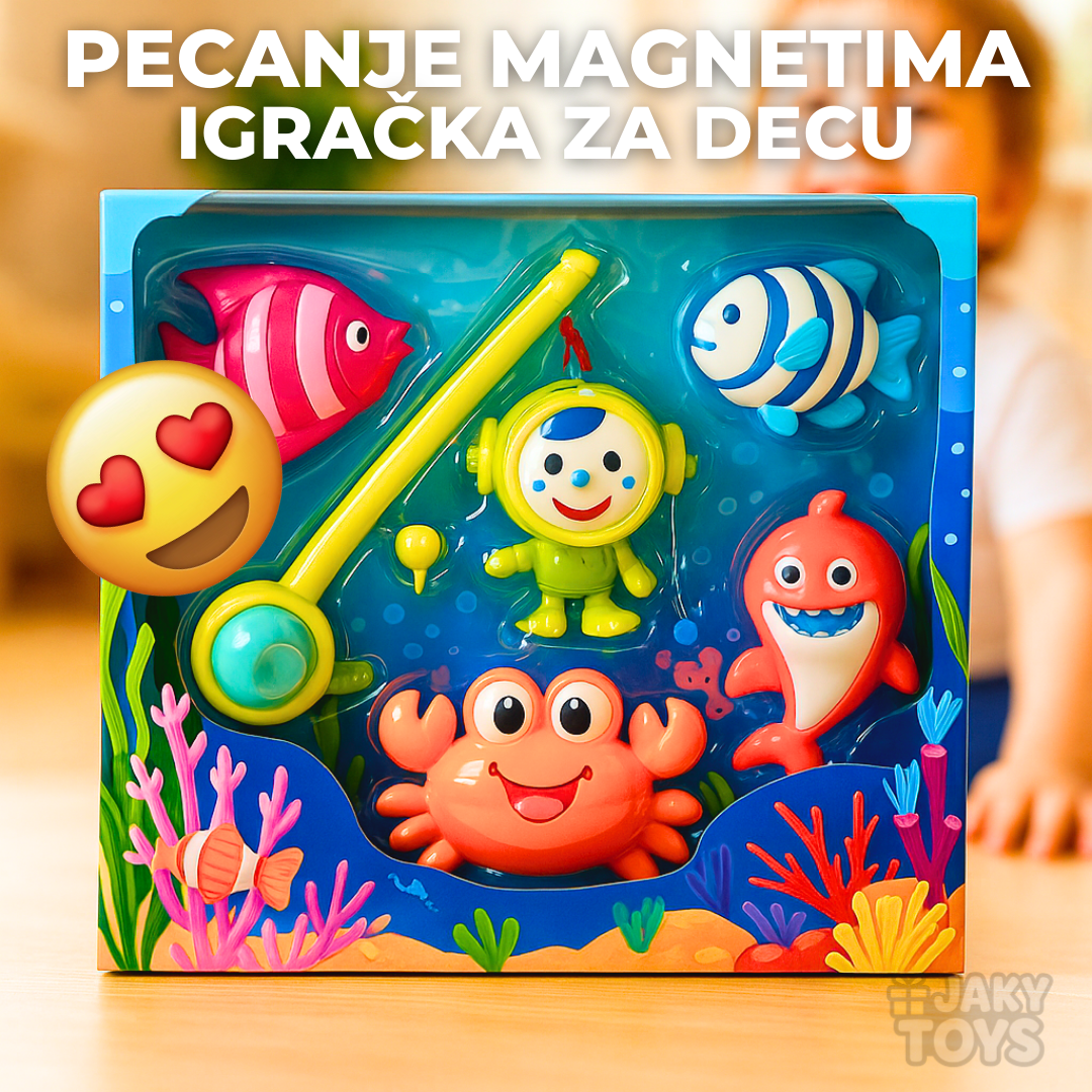 Pecanje magnetima (6 ribica + pecaljka)
