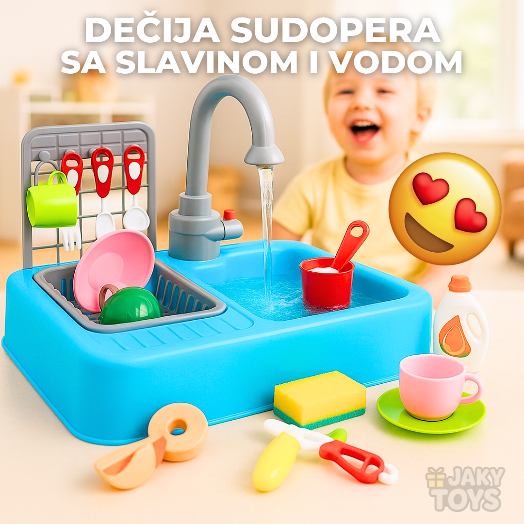 Dečija sudopera sa slavinom i dodacima